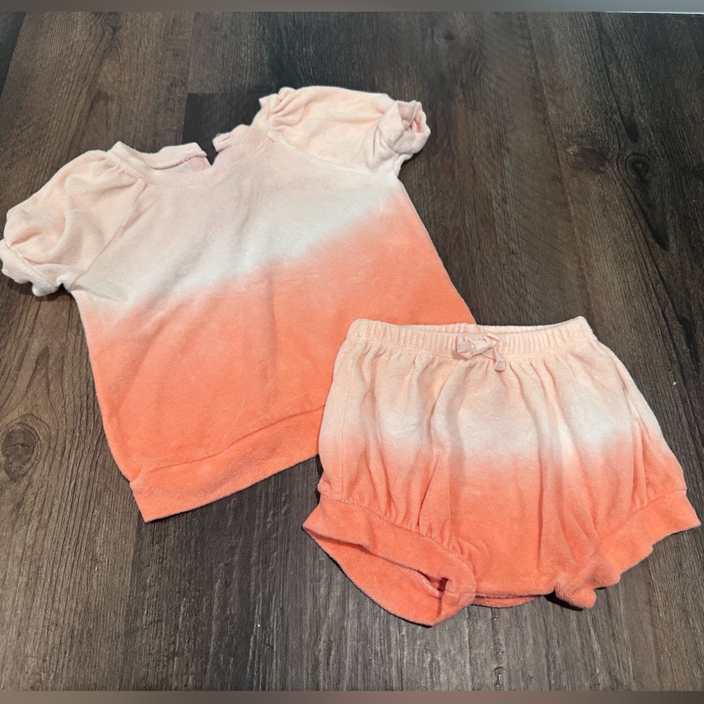 5 for $20 || Ombré orange sherbet terry set 18-24MOS